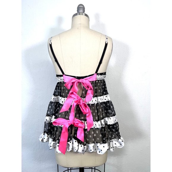 Victorias Secret Sexy Little Things Clown core Polka Dot Babydoll Nightie 34B - Picture 2 of 4